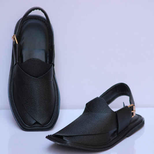 Black Daanedar Smart Zalmi - Peshawari Chappal