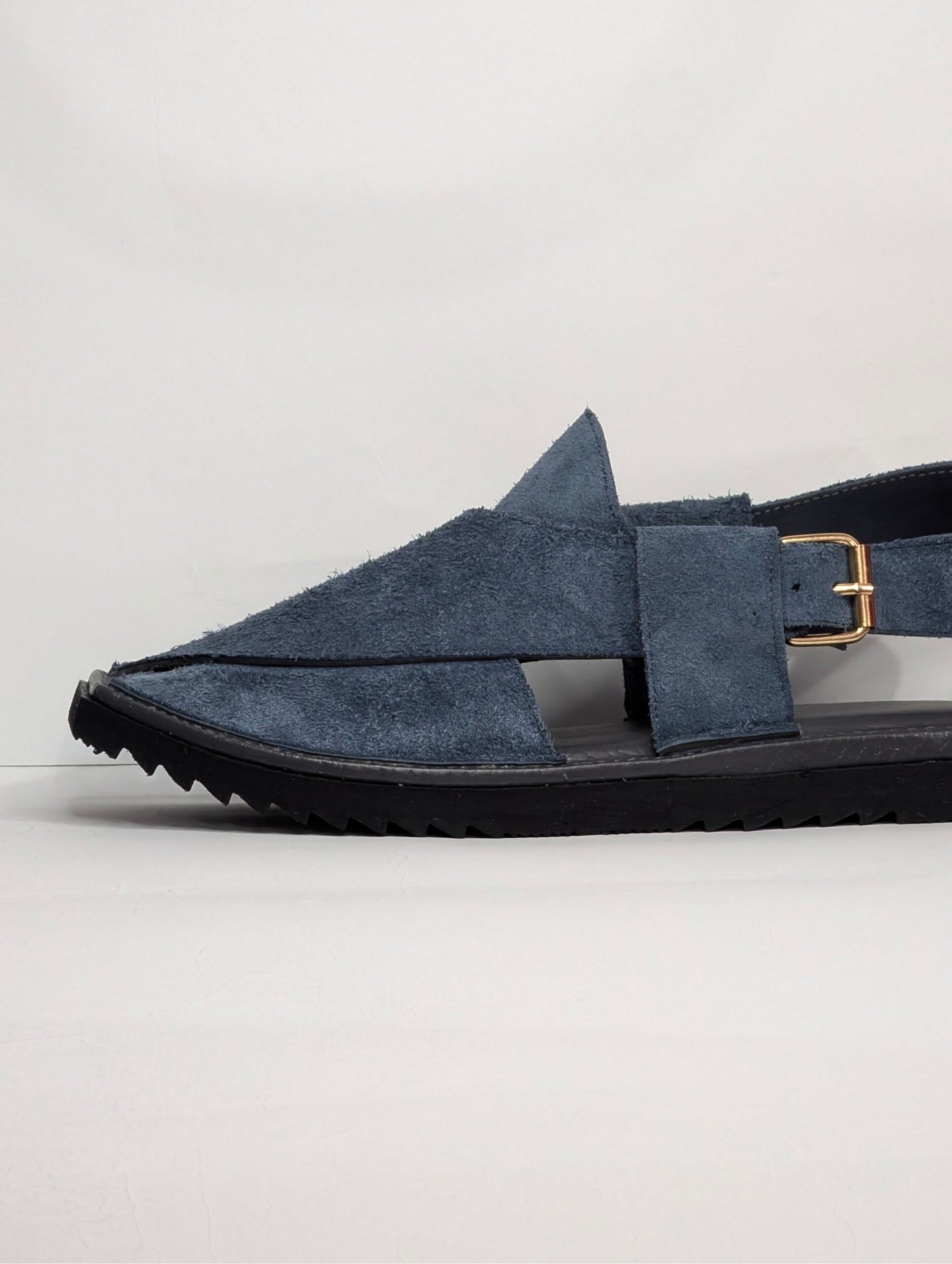 Denim Blue - Suede - Super Light Weight Kaptan Chappal
