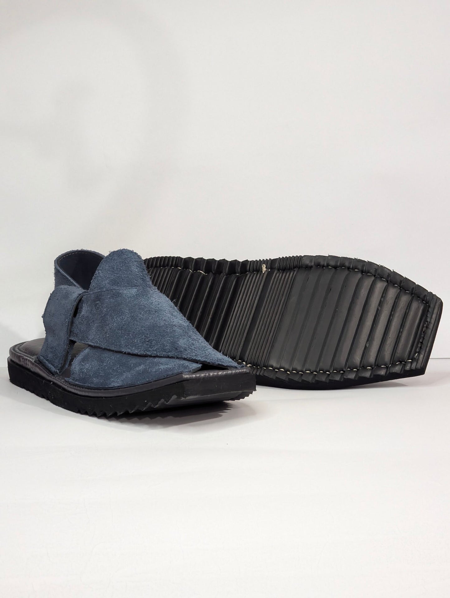 Denim Blue - Suede - Super Light Weight Kaptan Chappal