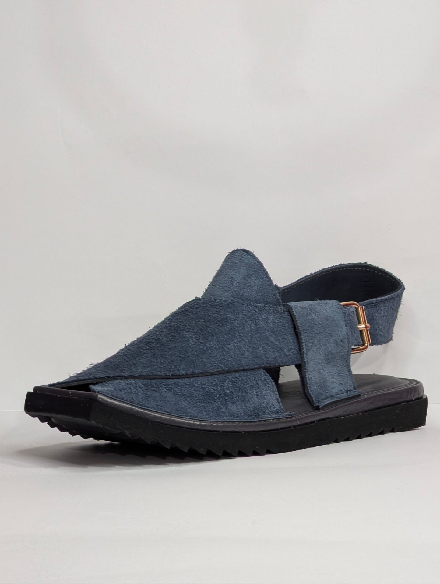 Denim Blue - Suede - Super Light Weight Kaptan Chappal