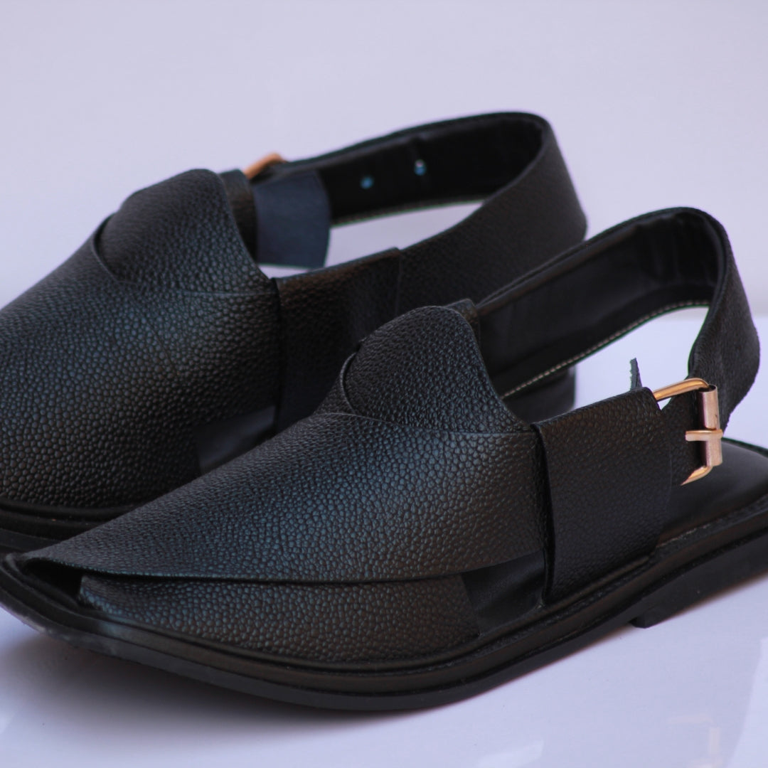 Black Daanedar Smart Zalmi - Peshawari Chappal
