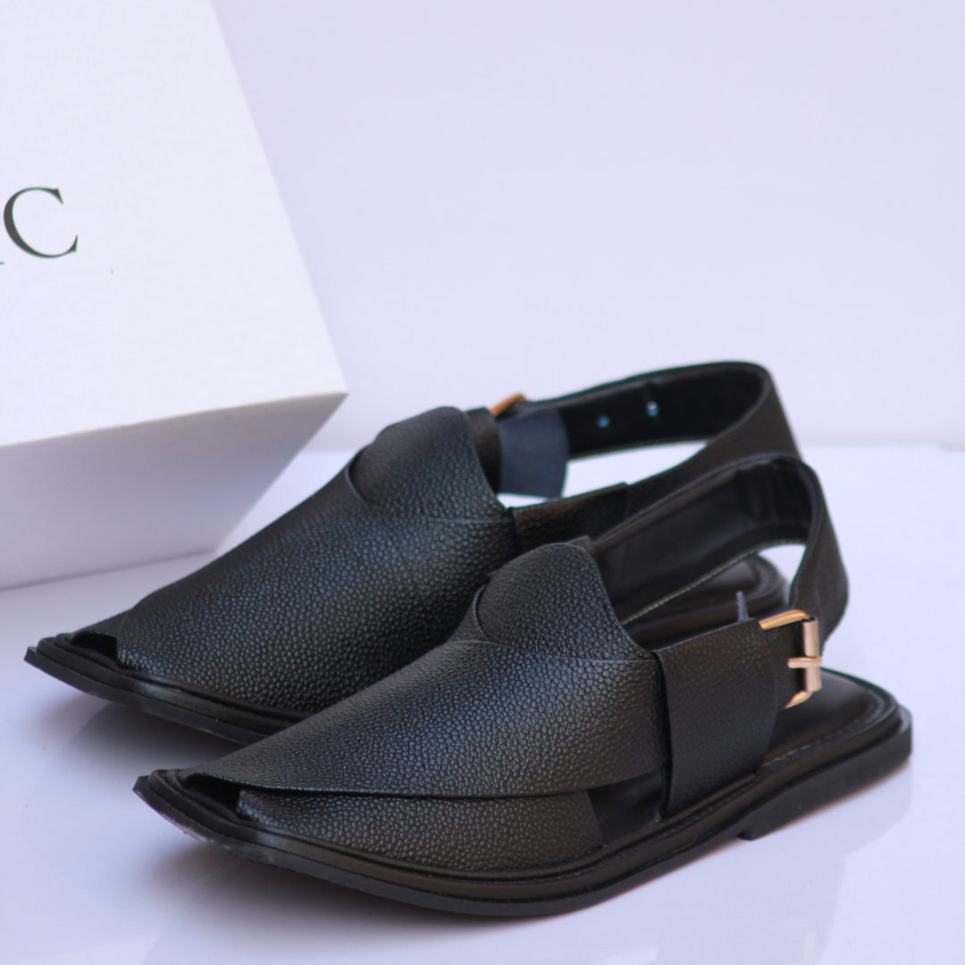 Black Daanedar Smart Zalmi - Peshawari Chappal