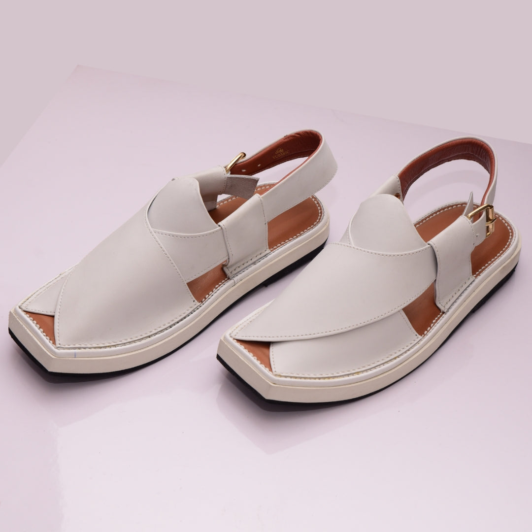 Premium White - Kaptan Chappal
